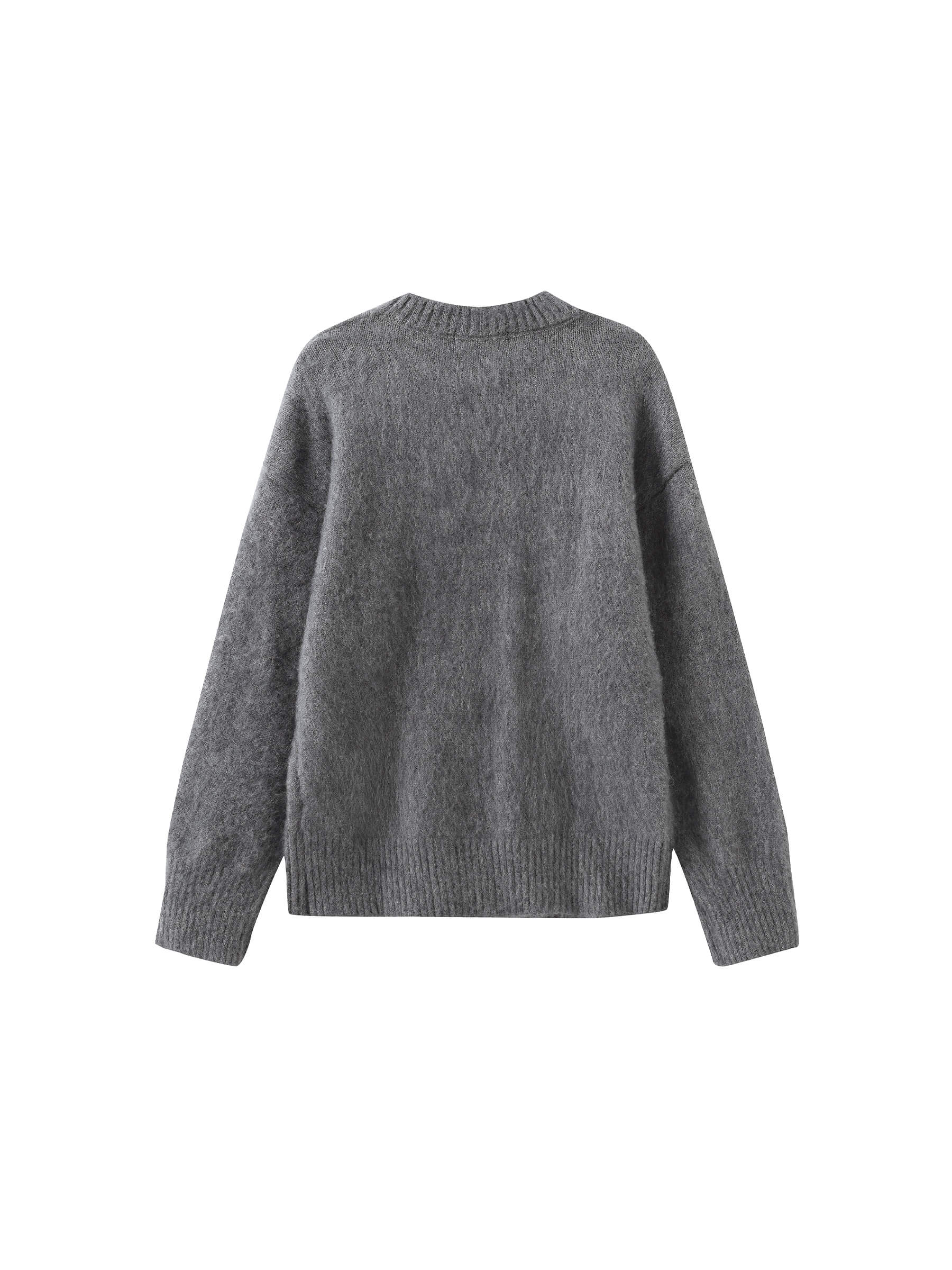 Loose Fit Color Block Jacquard Sweater-16