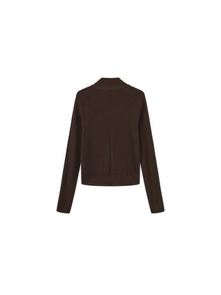 Two-Way Zip Layered Knit Jacket