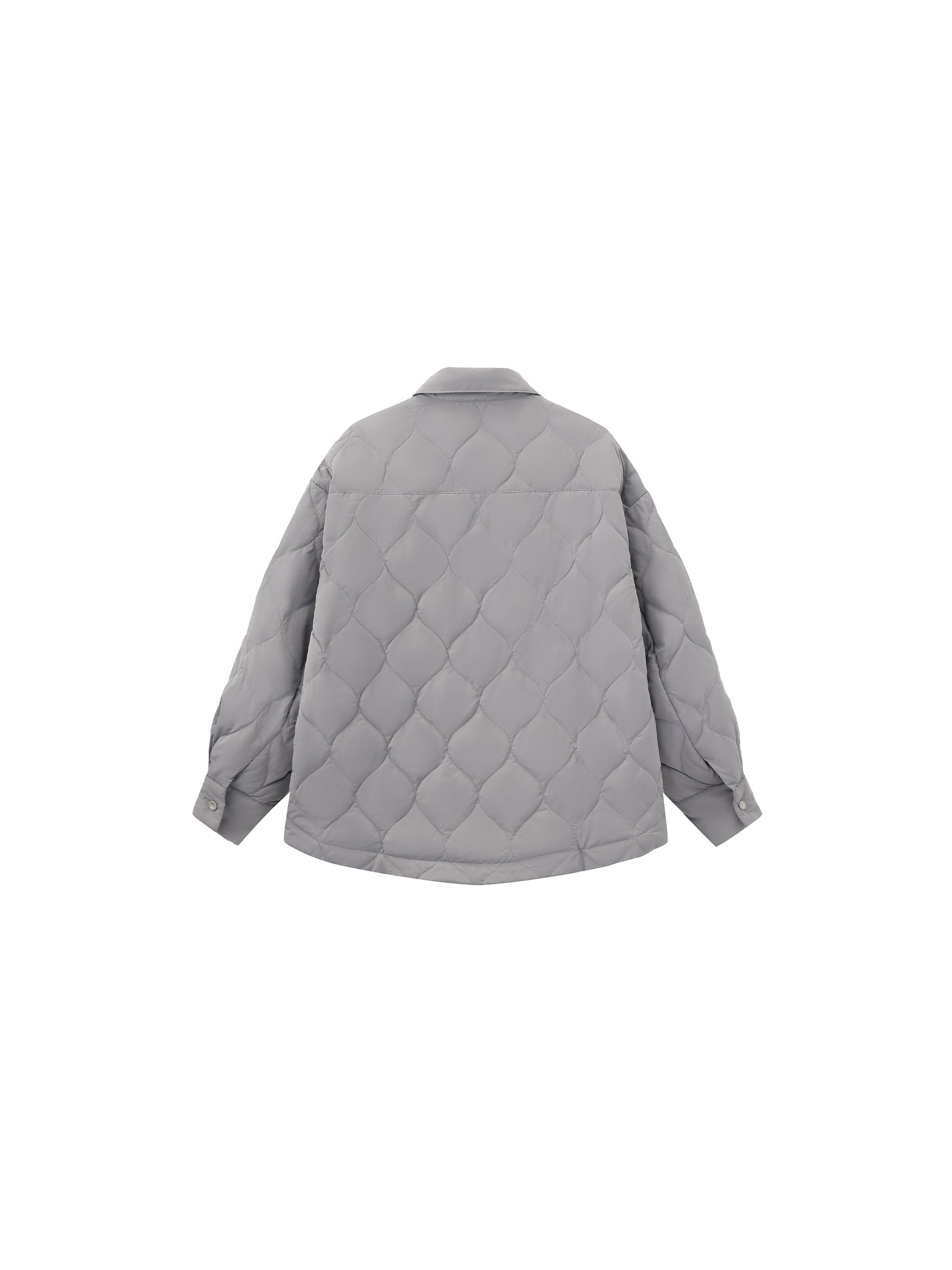 Button-Front Shirt Collar Loose-Fit Down Jacket-16