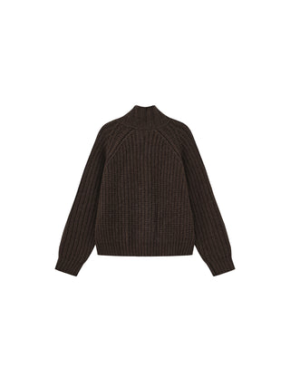 100% Wool Convertible Collar Short Cardigan Coat