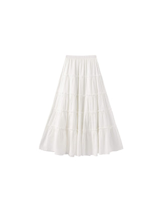 High-Waisted A-Line Maxi Flowy Skirt
