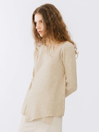 Crossover Ribbed Knit Jumper