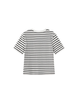 C by CUBIC Striped Basic Cotton T-Shirt