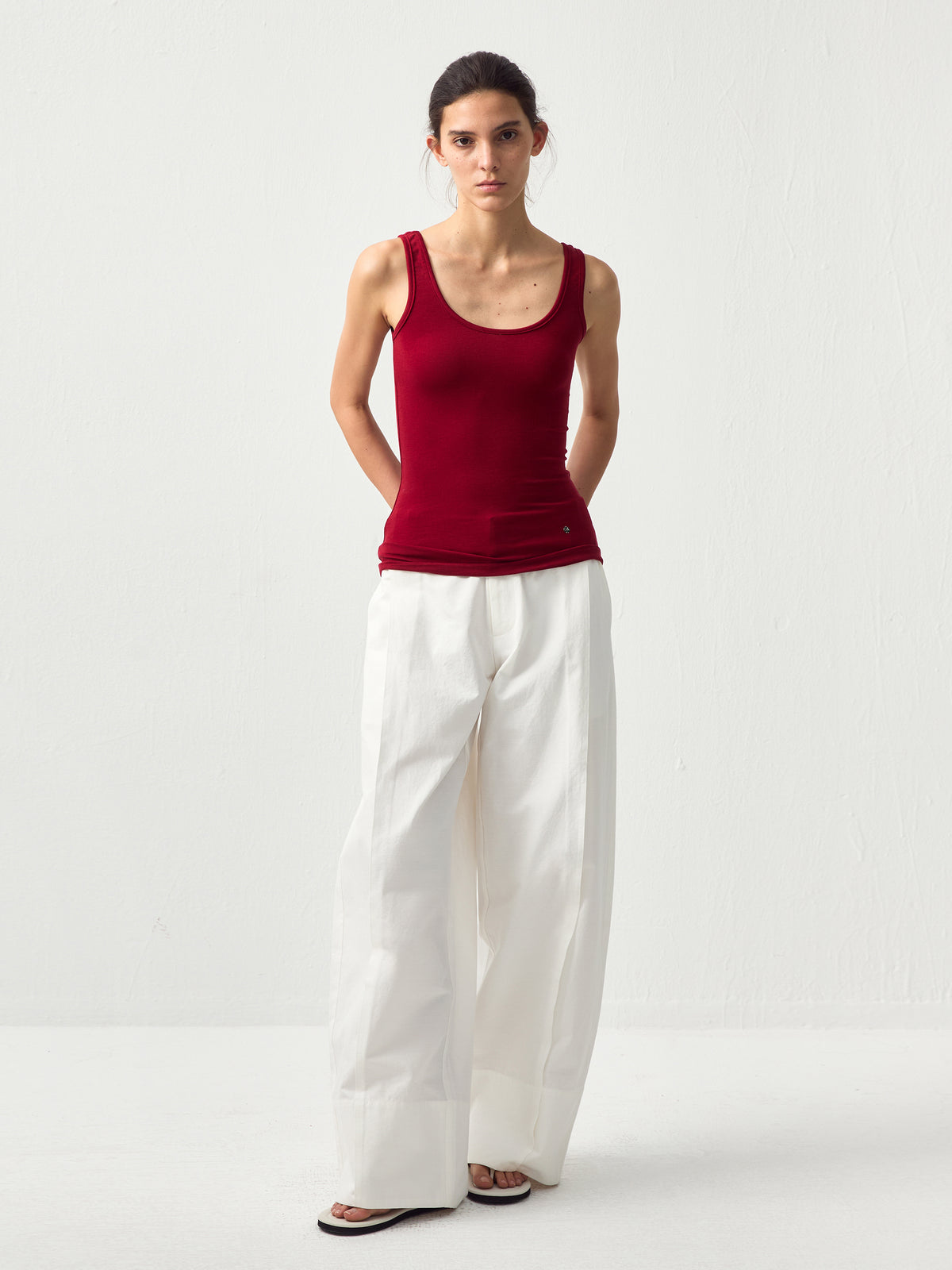 CUBIC Lyocell Wool Blend U-Neck Fitted Tank-16