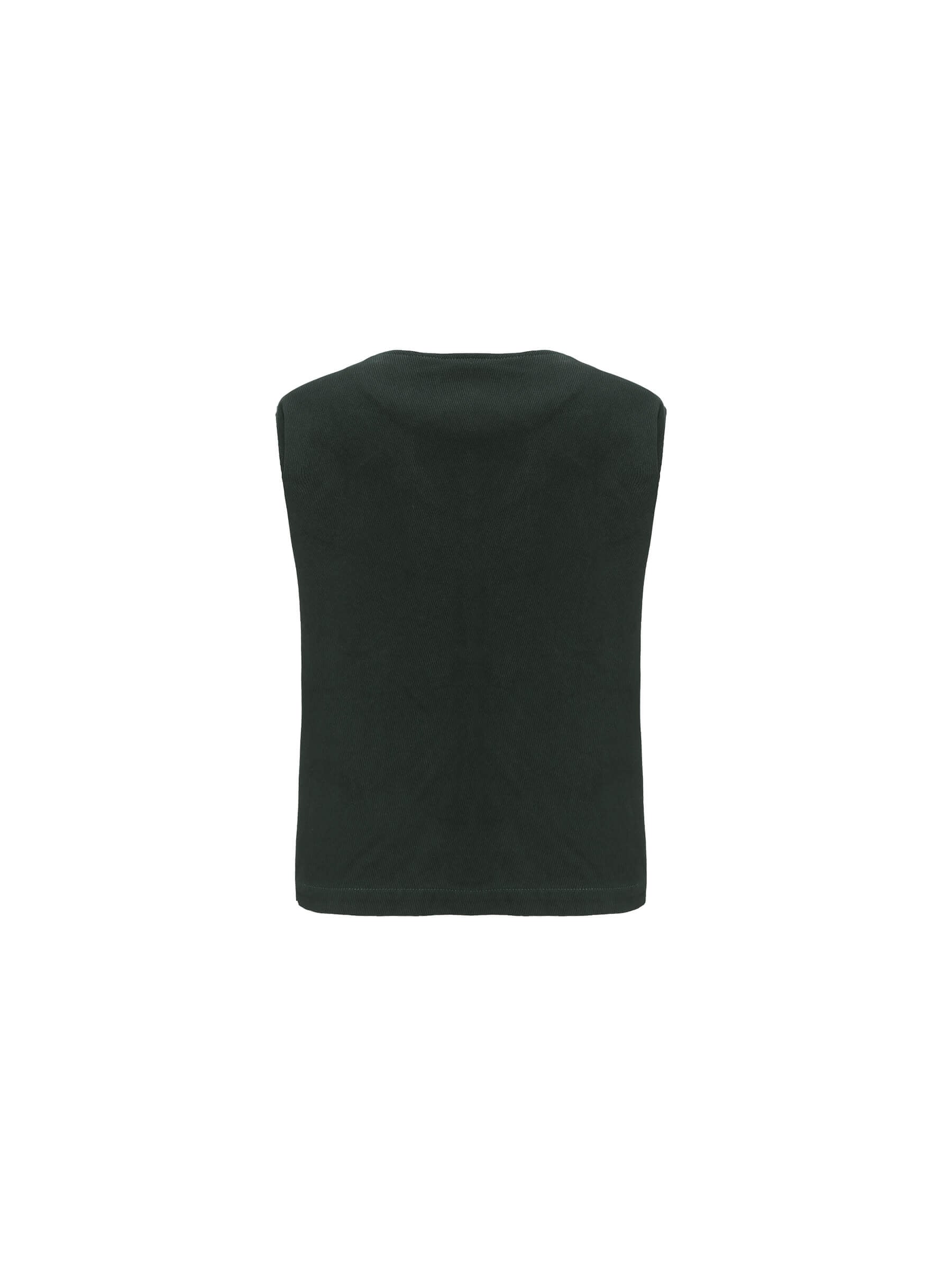 Cropped Double Breasted Twill Waistcoat-18