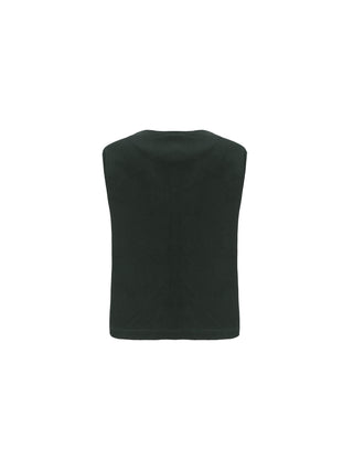 Cropped Double Breasted Twill Waistcoat