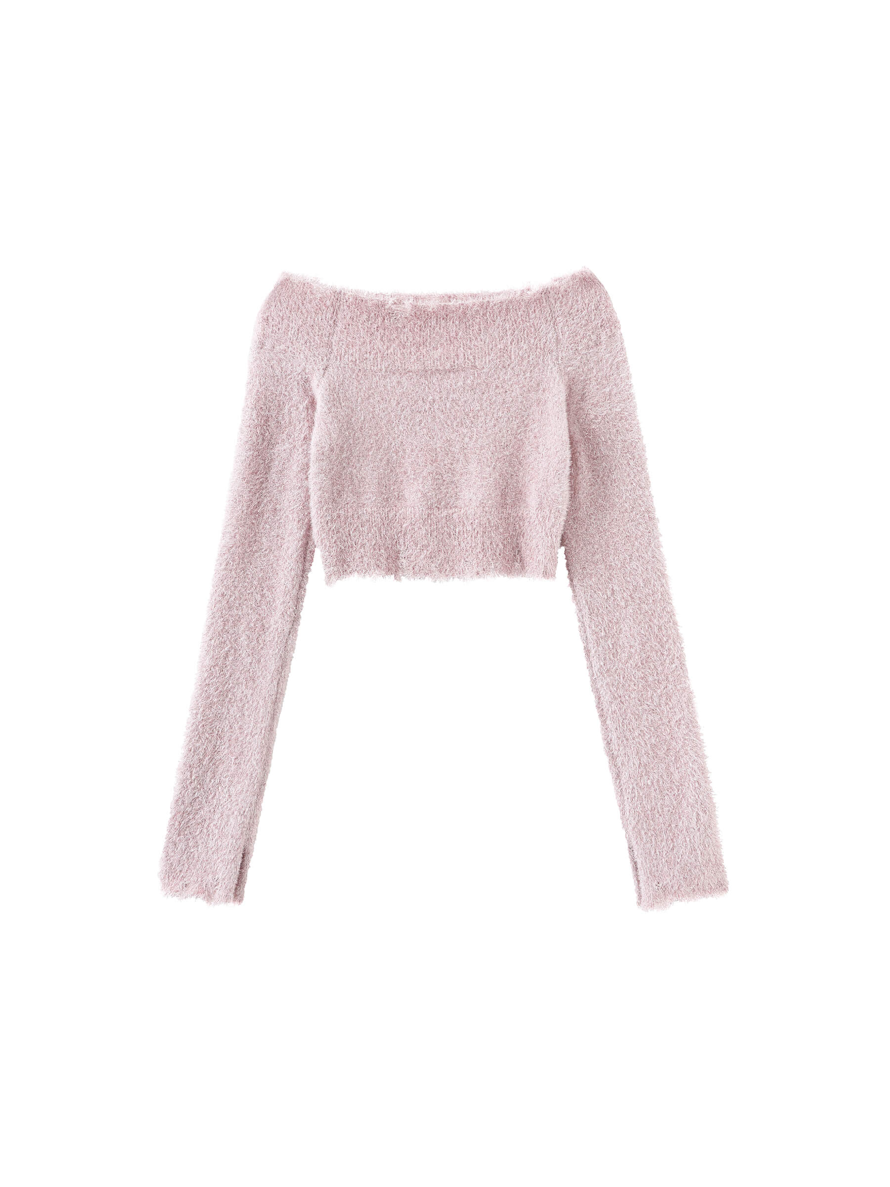 Off-Shoulder Long Sleeve Knit Crop Top-27