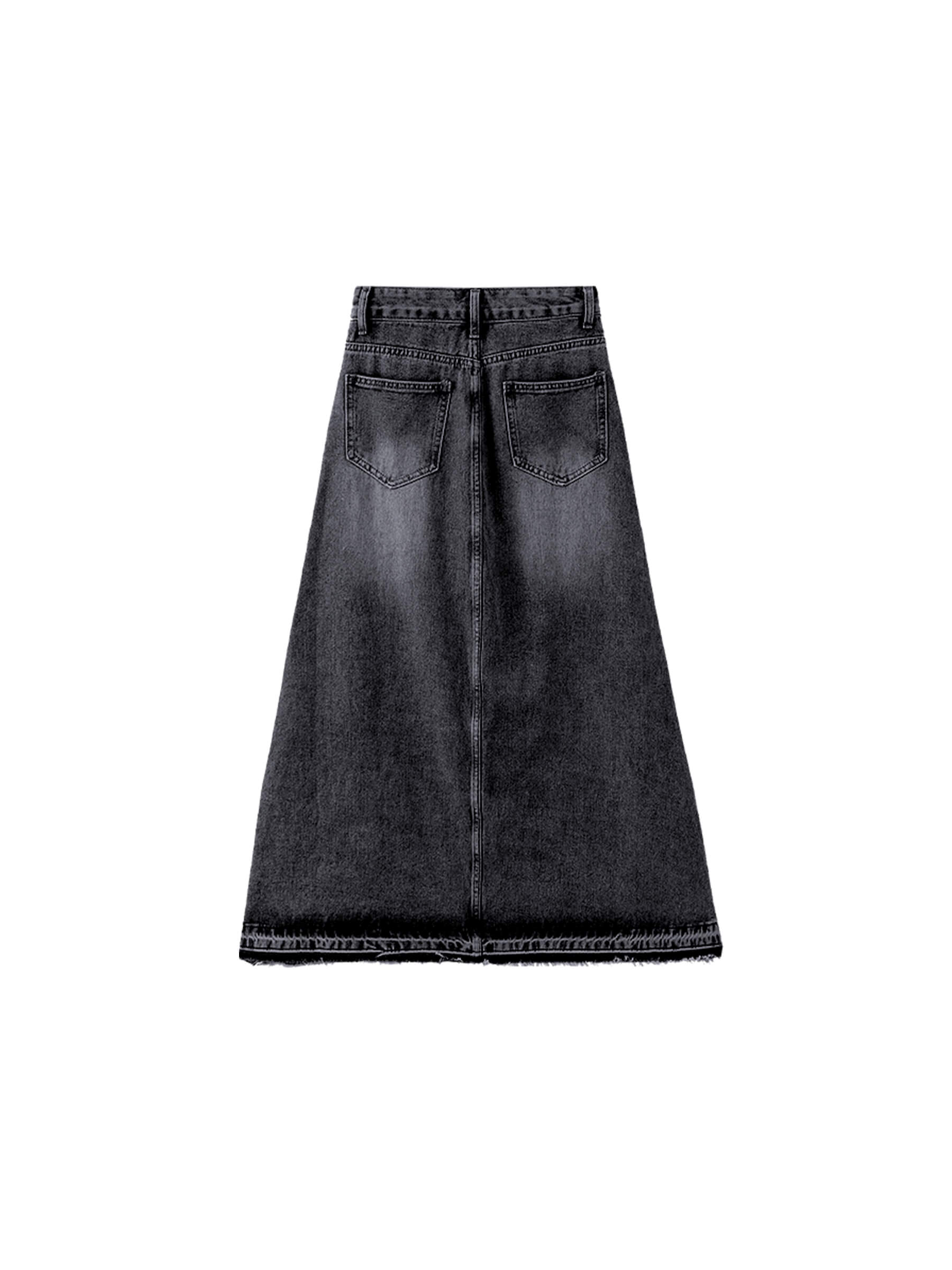 A-line Denim Maxi Skirt-18
