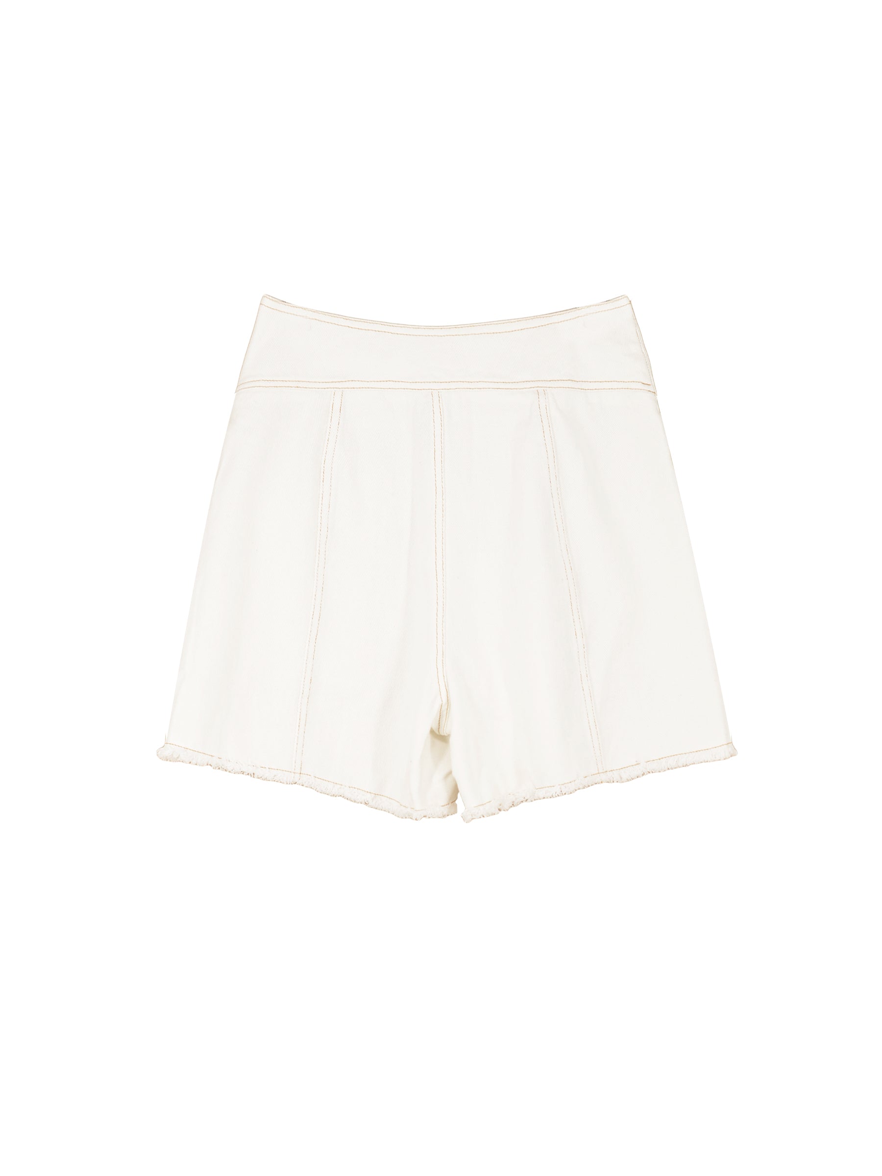 High Rise Denim Shorts with Raw Edge-18