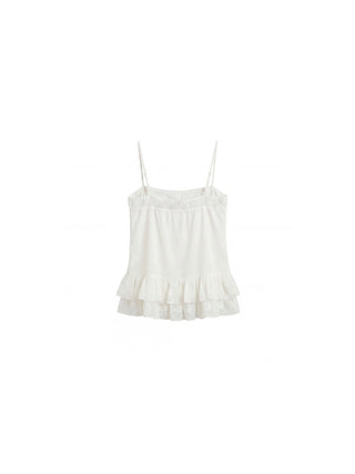 CUBIC Lace V-Neck Ruffle Floral Camisole