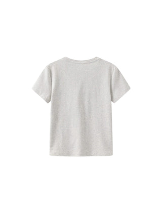 Cropped Letter Embroidered T-shirt
