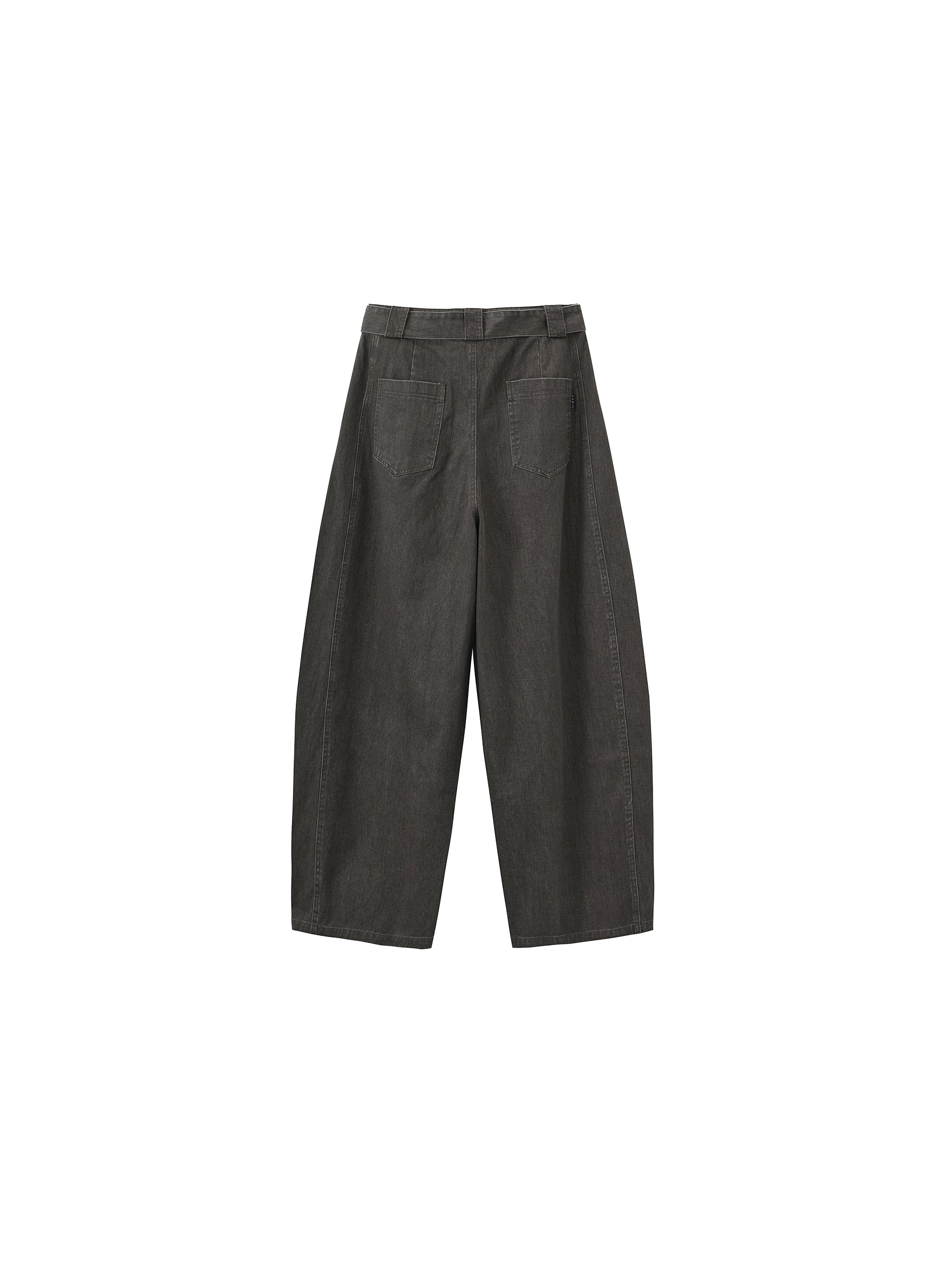 Wide Belted Tapered-Leg Denim Trousers-16