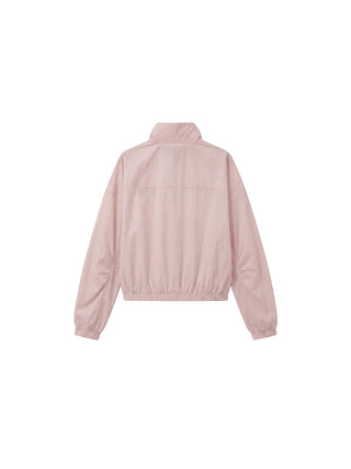 CUBIC Nylon Drawstring Collar Sheer Windbreaker Jacket