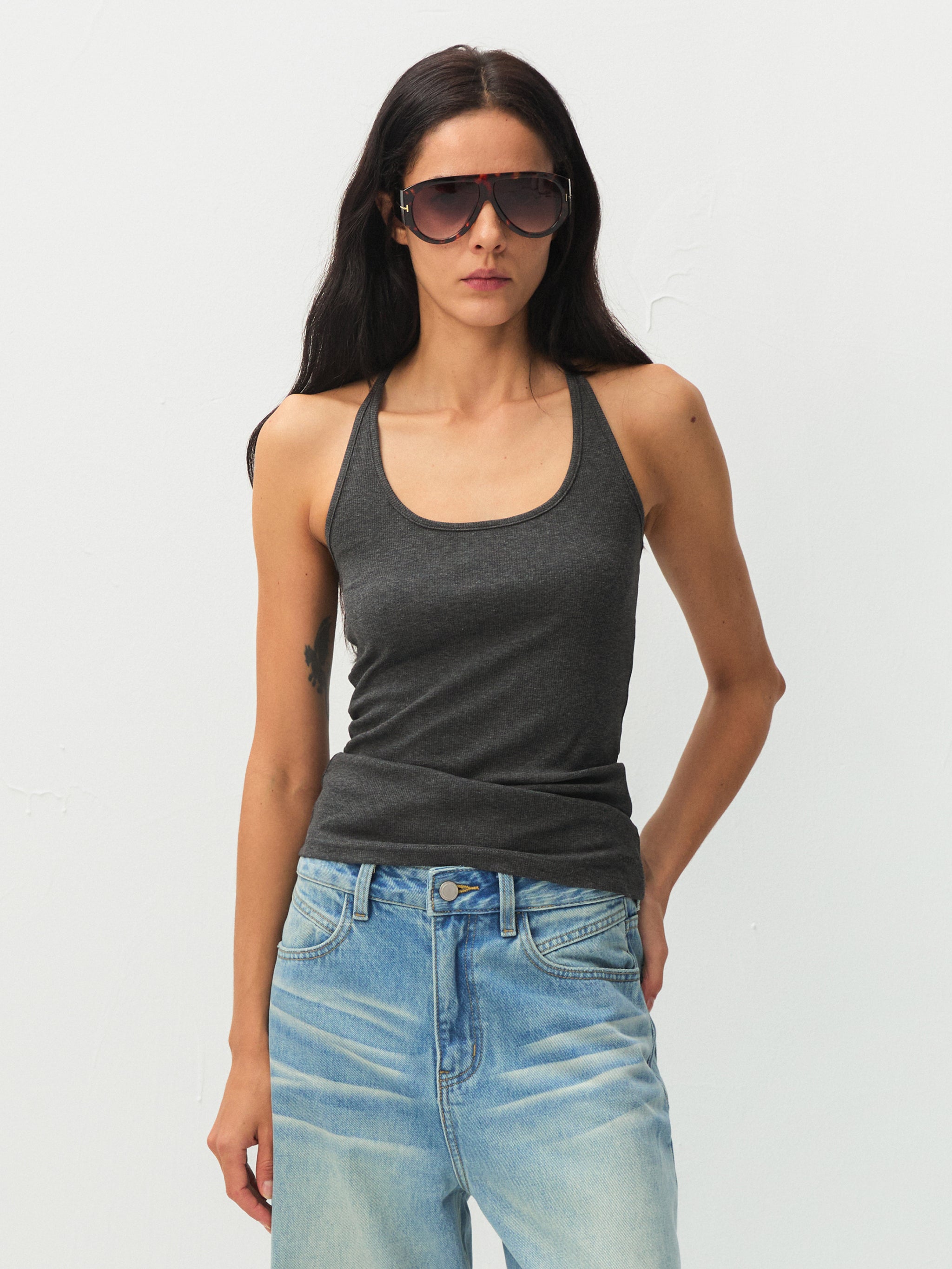 C by CUBIC Slim-Fit Sleeveless Knit Tank Top-10