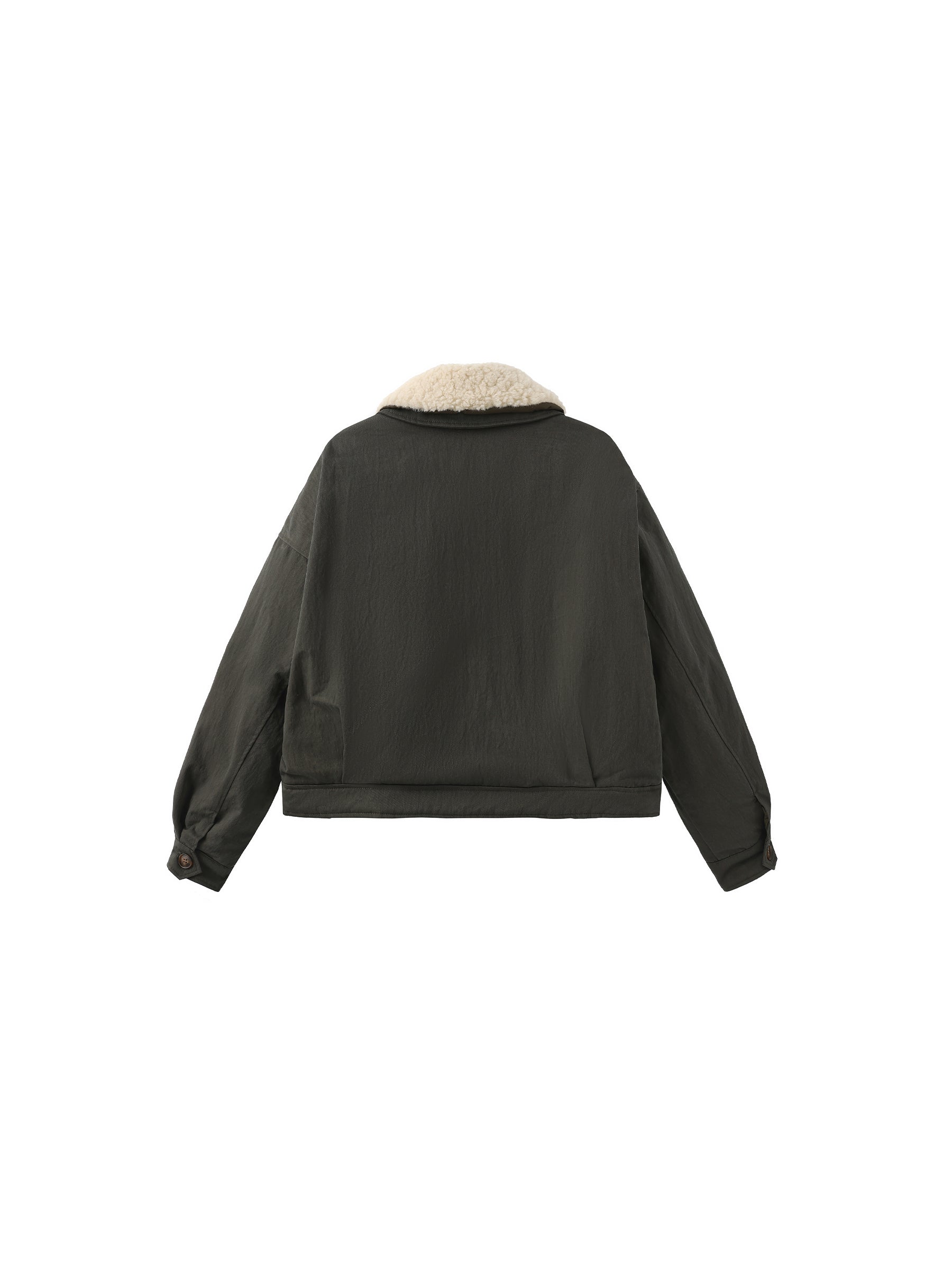 Removable Fur Collar High Neck Down Coat-15