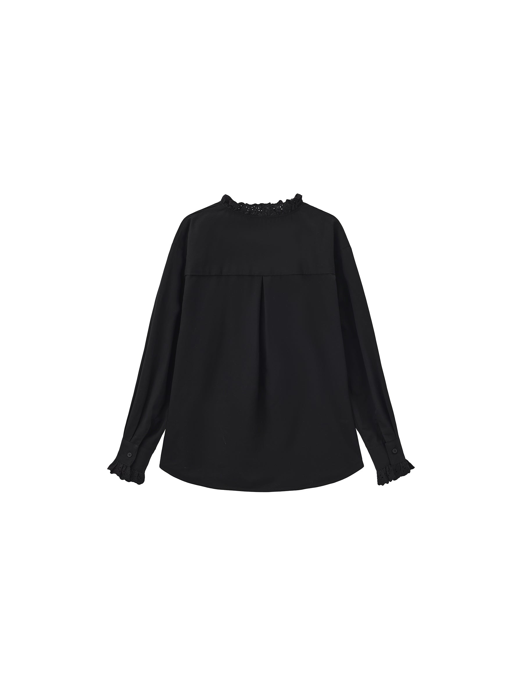 CUBIC Lace-Trimmed Linen Long-Sleeve Shirt-16