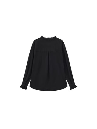 CUBIC Lace-Trimmed Linen Long-Sleeve Shirt