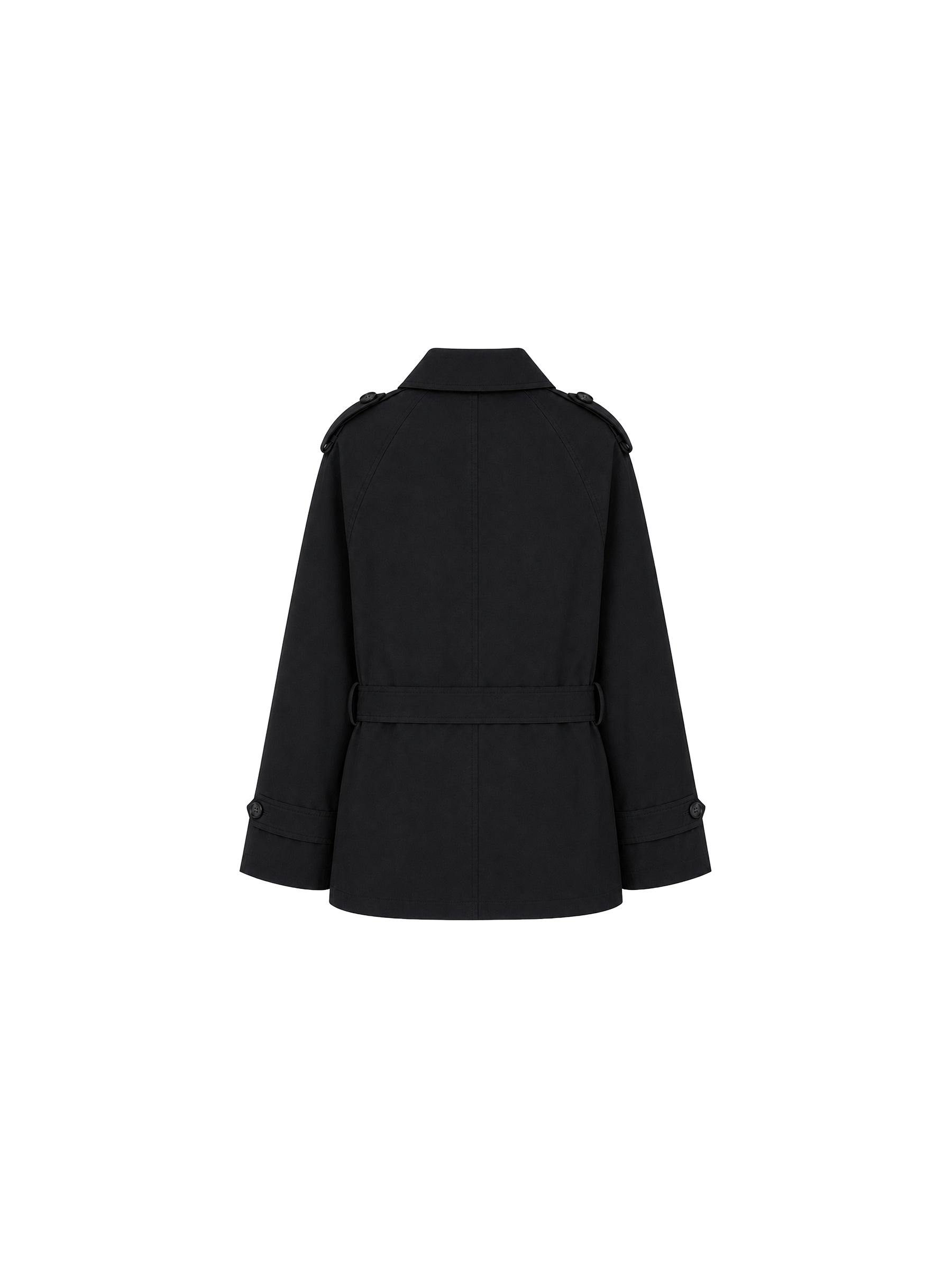 CUBIC Belted Double-Breasted Trench Jacket-16