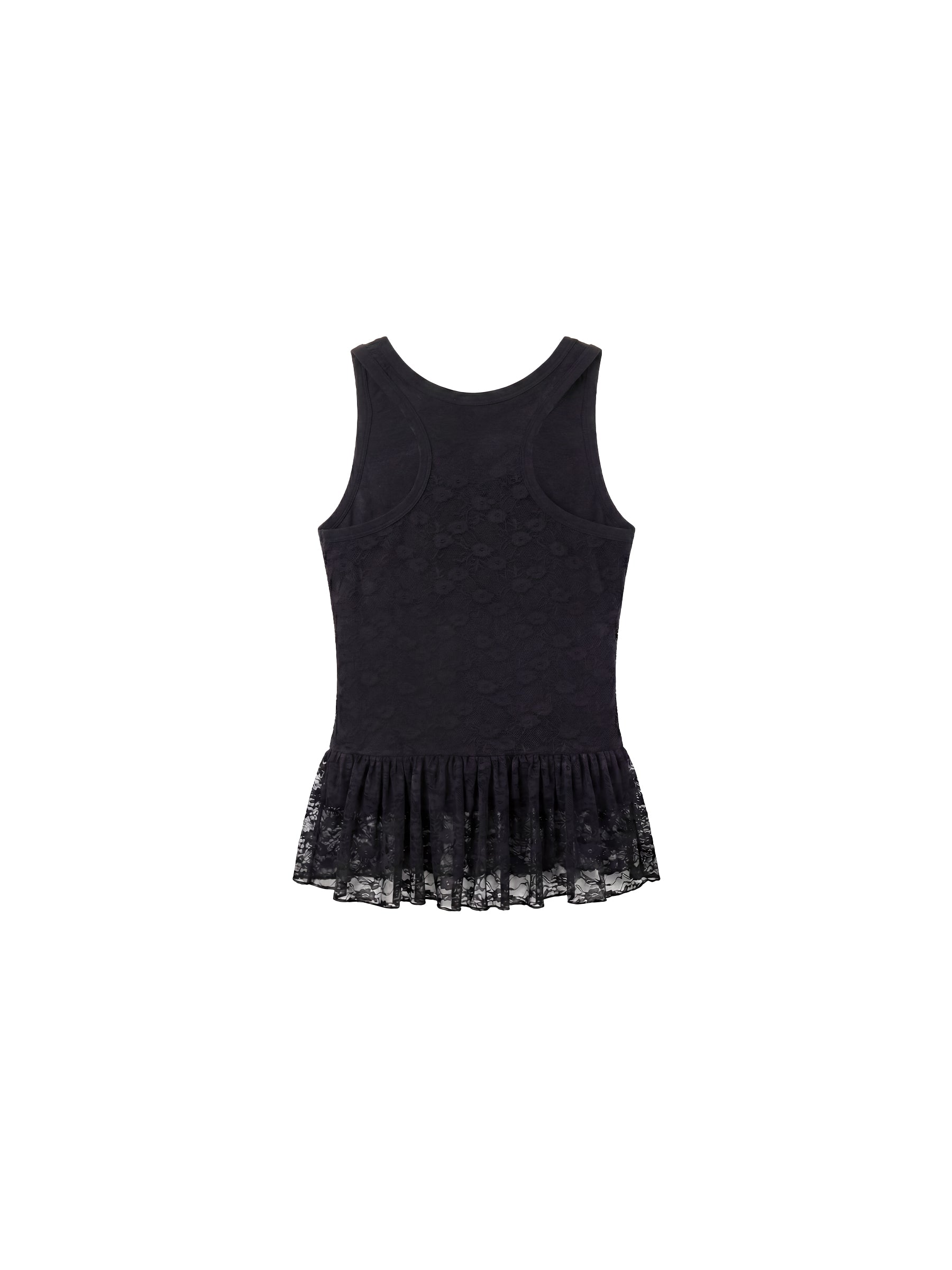 CUBIC Lace V-Neck Peplum Tank Top-16
