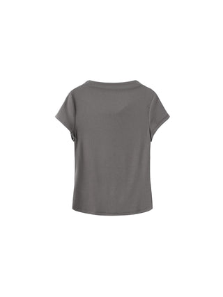 C by CUBIC Draped Neck Short-Sleeve T-Shirt