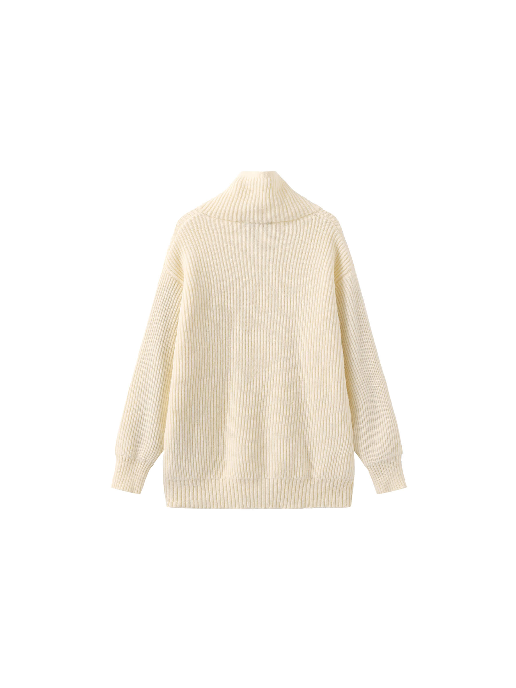 High Neck Boxy Knit Cardigan-15