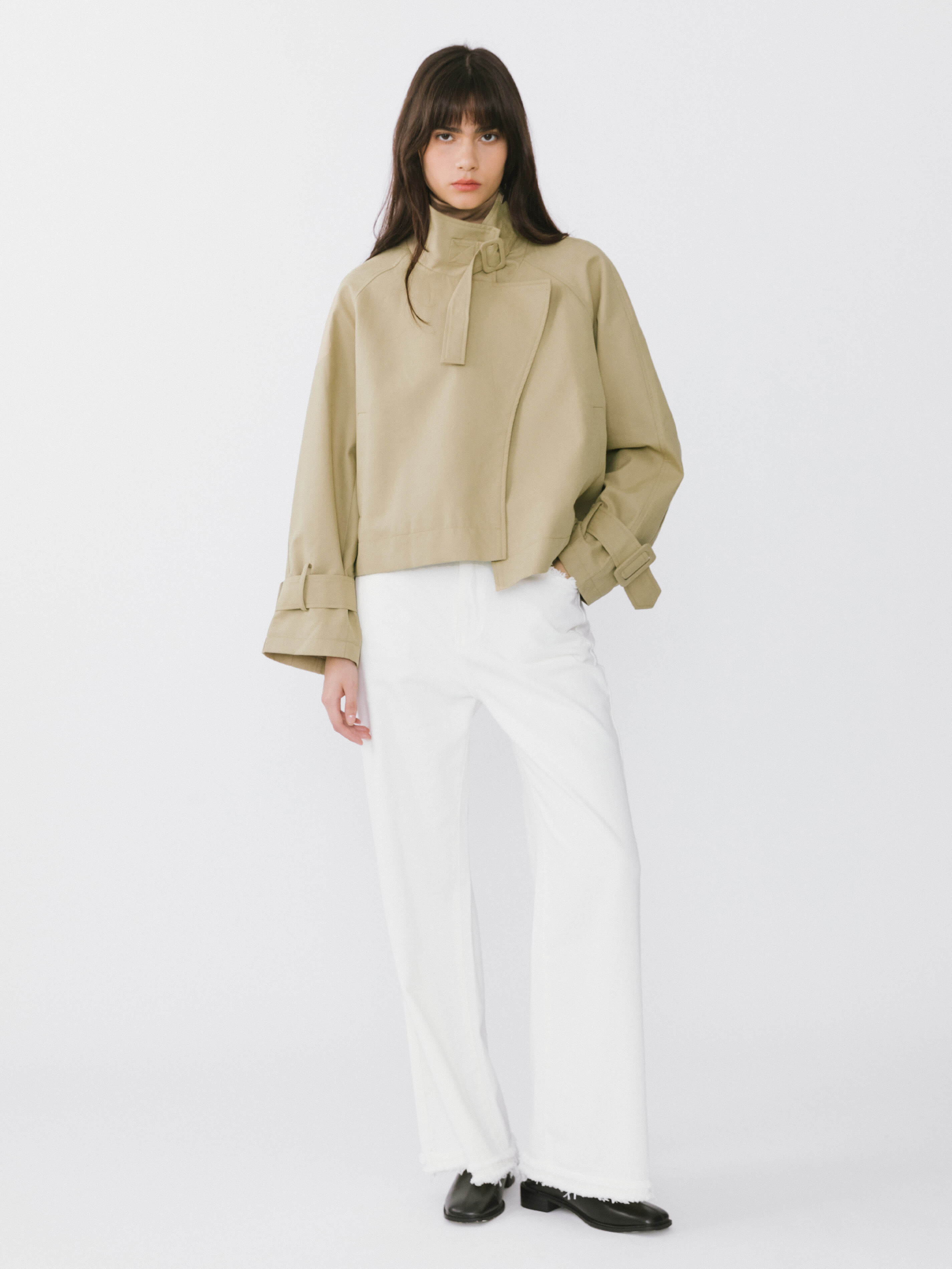 Raw Edge Wide Leg Jeans-16