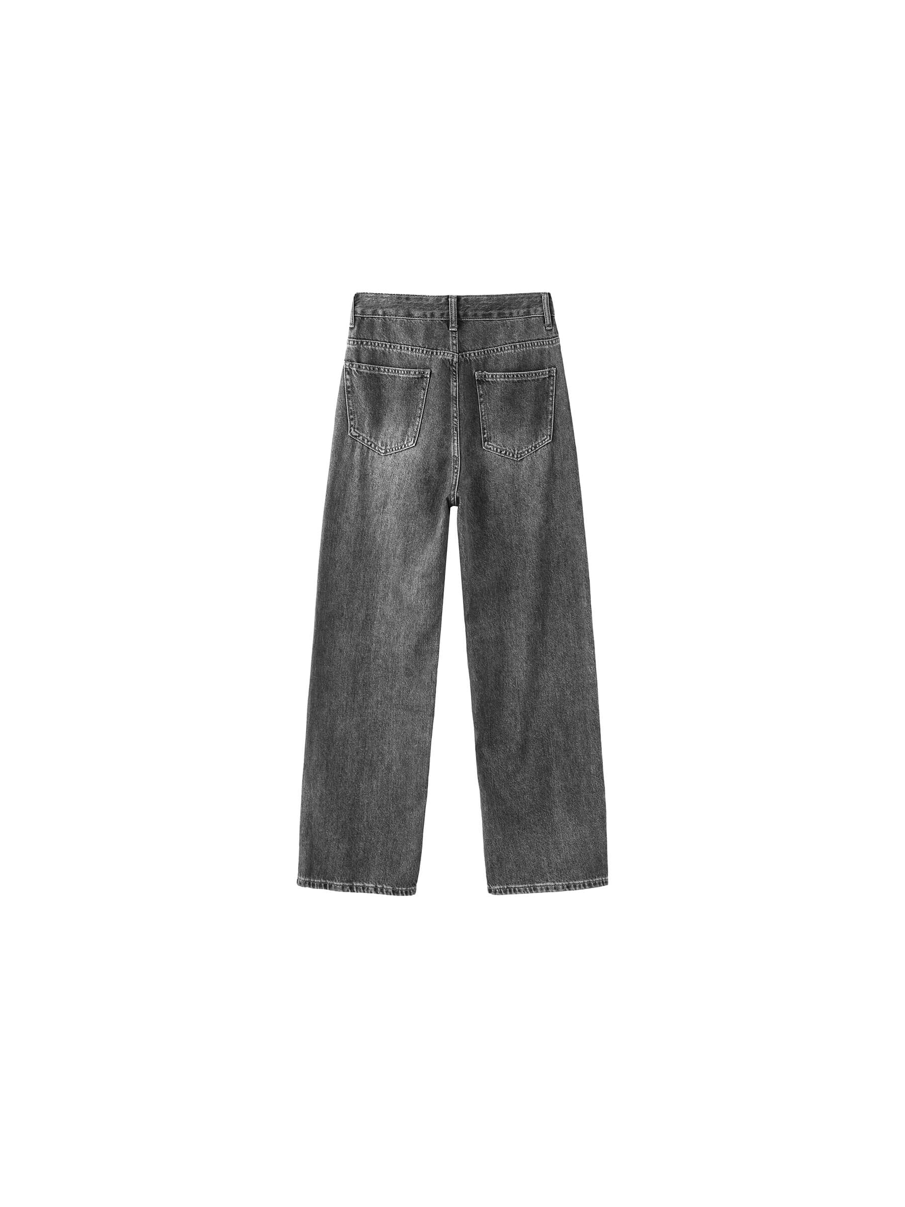Straight Leg Distressed Detailed Jeans-16