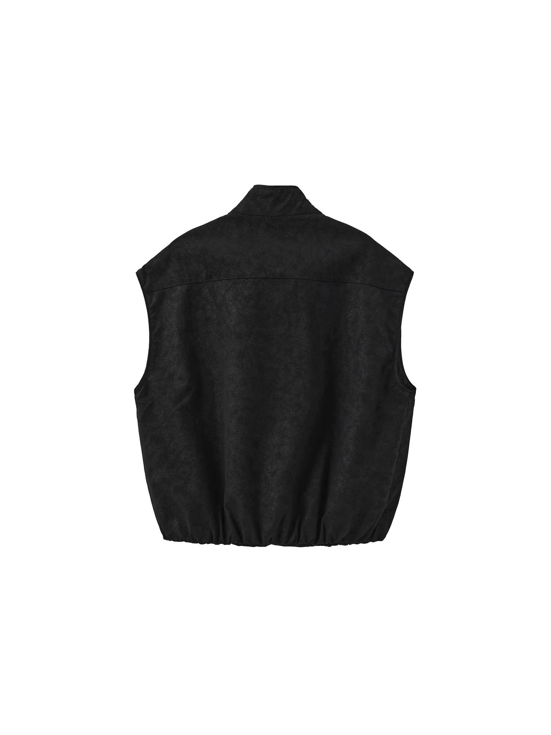 Loose Dropped Shoulder Waistcoat with Stand-up Collar-16