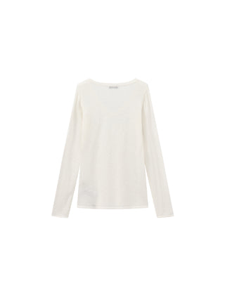 CUBIC Tencel Linen Blend V-Neck Knit Sweater