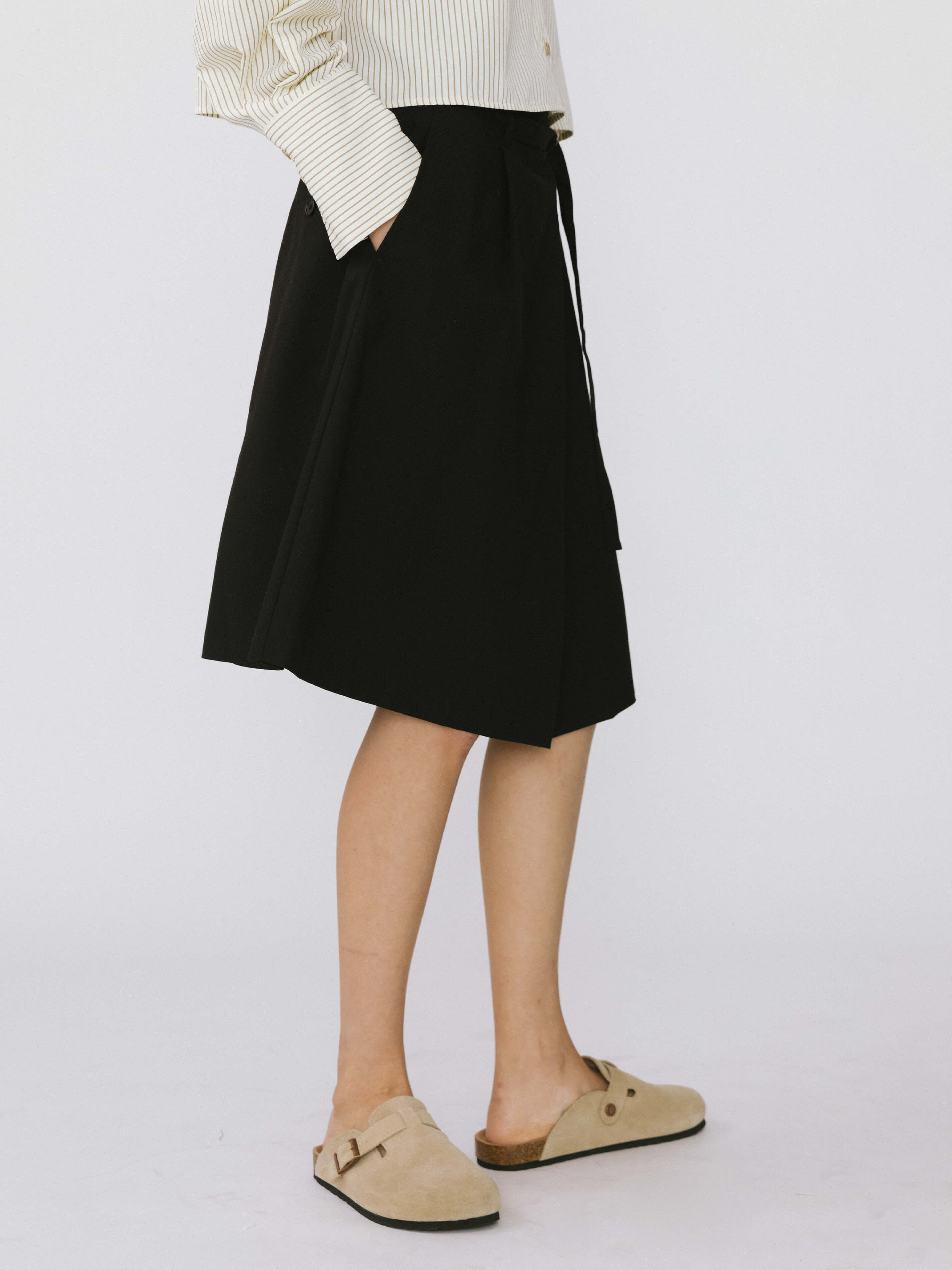 A-line Round Skirt with Wool Blend-16