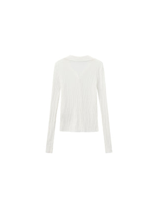CUBIC Linen Collared Long-Sleeved Knit Sweater