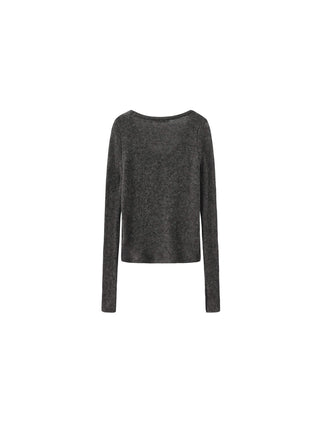 Crew Neck Slim-Fit Knitted Top