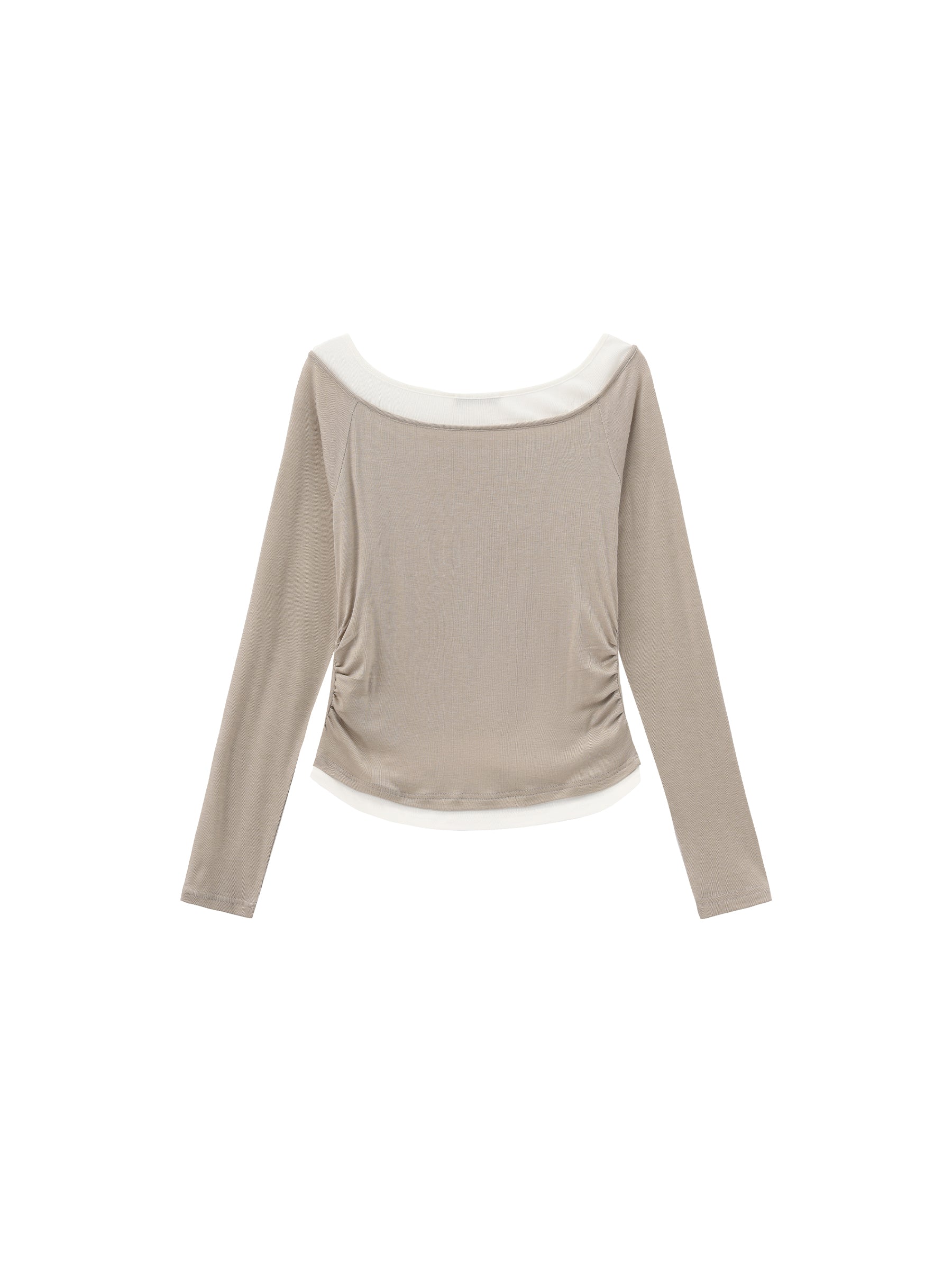CUBIC Tencel Wool Blend Off-Shoulder T-Shirt-16