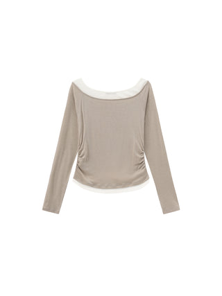 CUBIC Tencel Wool Blend Off-Shoulder T-Shirt