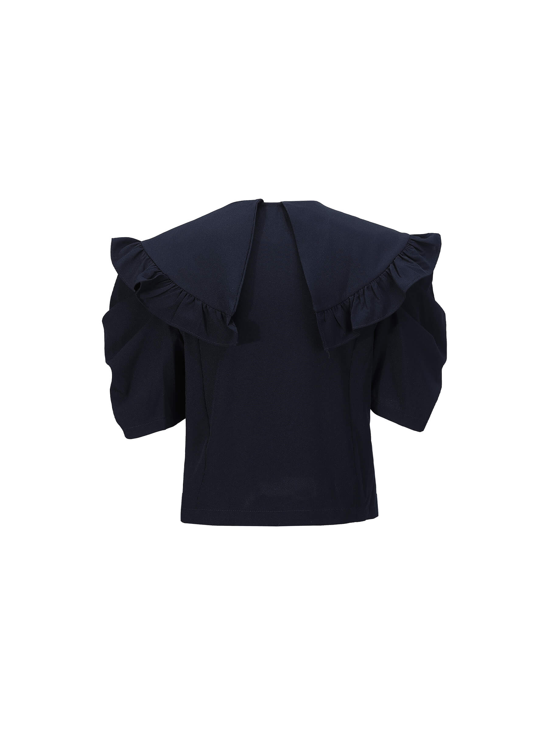 Large Lapel Strass Puff Sleeves T-shirt-16