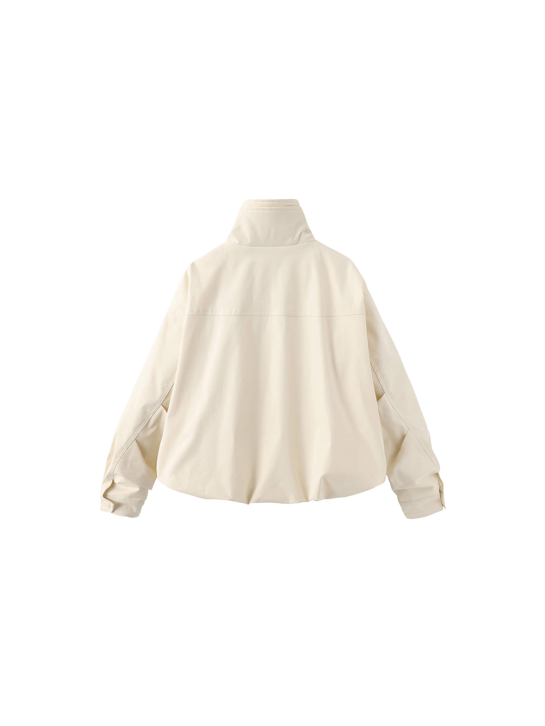 Short High Collar Zip Up Down Coat-18