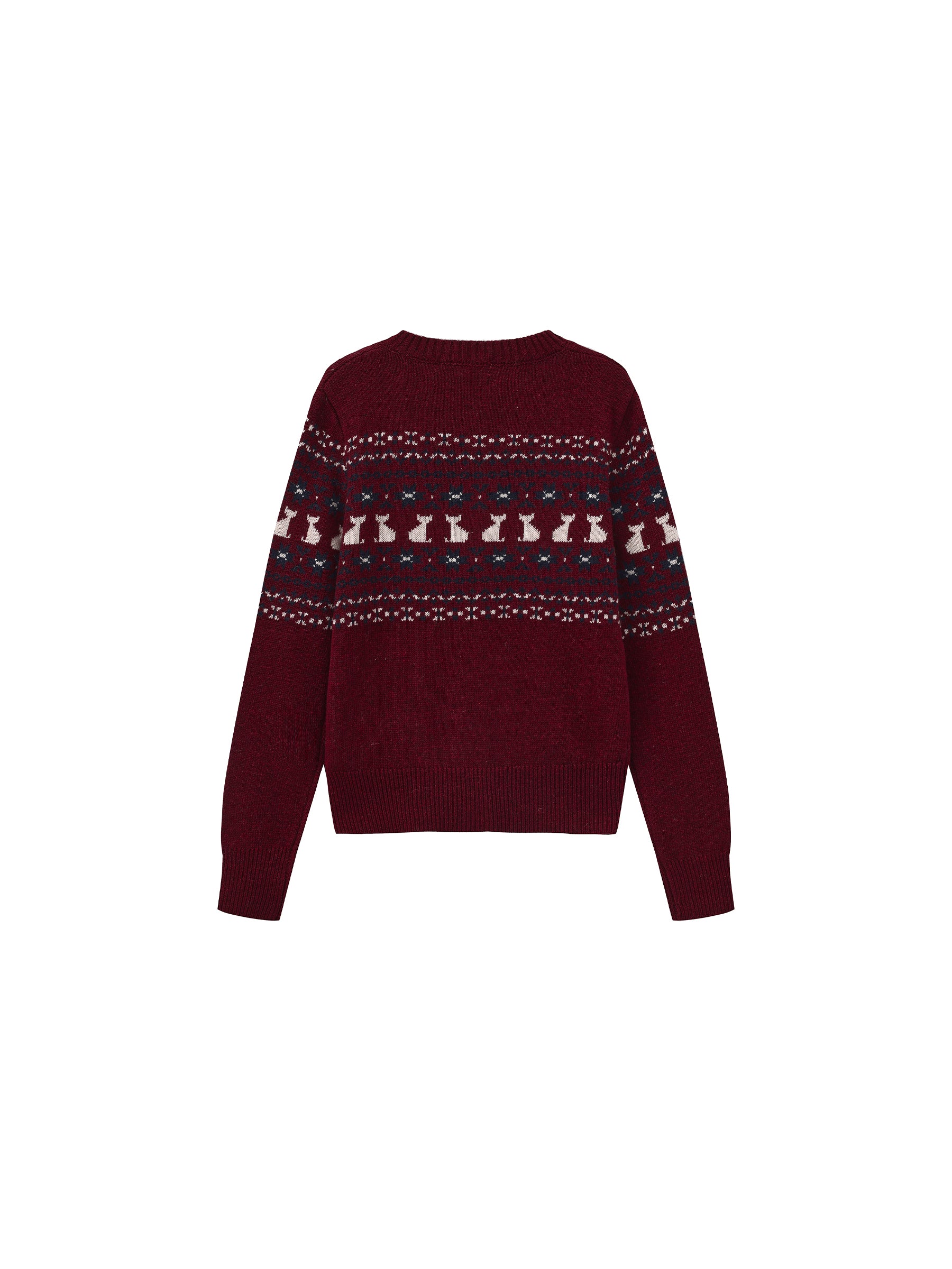 CUBIC Cat Print Fair Isle Wool-Blend Cardigan-8
