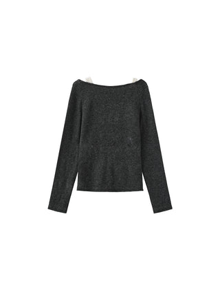 Classic Boat Neck Faux-Layer Top