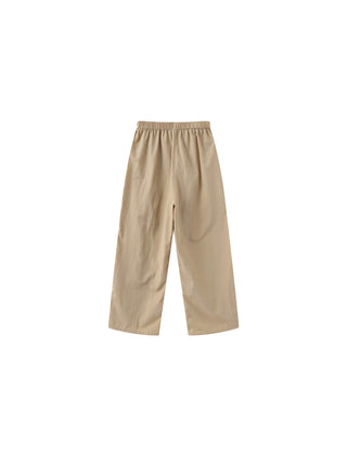 Loose-Fit Elastic Waist Tapered Trousers