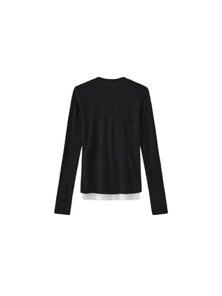Casual Faux-Layer Knit Top