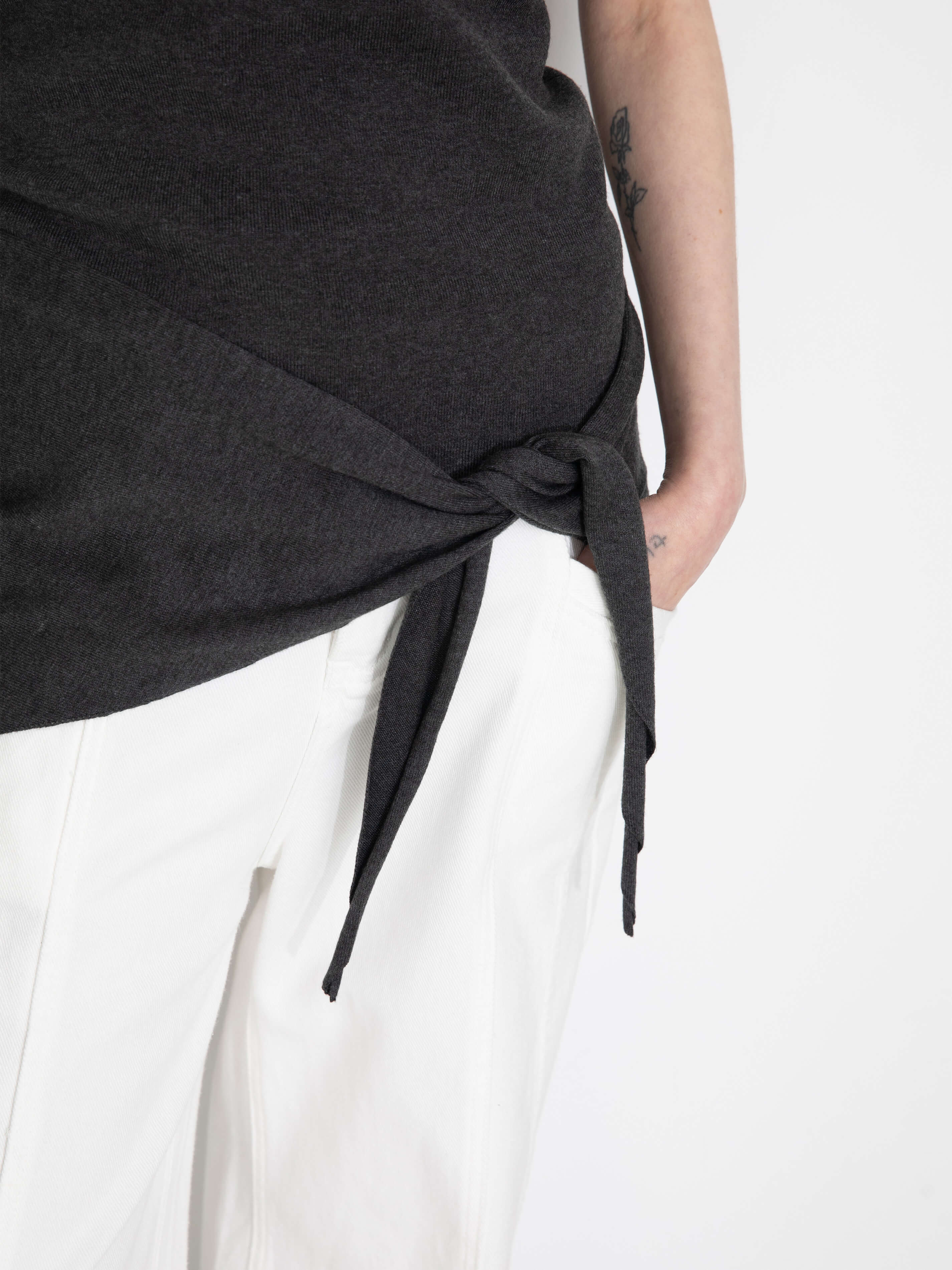 Slim-Fit Knit Henley Vest with Neck Tie-18