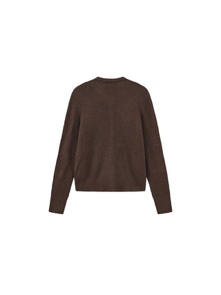 Crewneck Knit Button-Up Cardigan