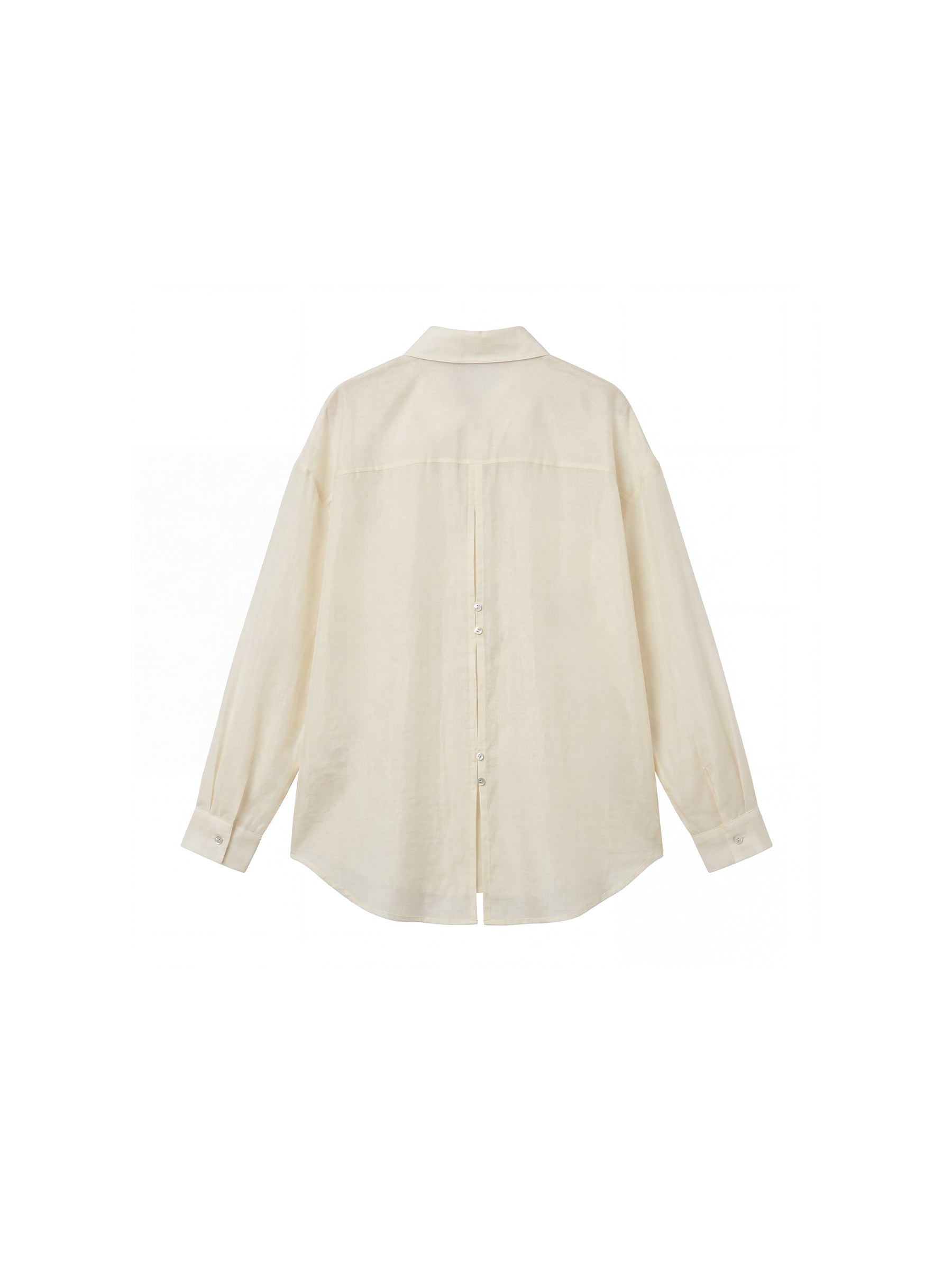 CUBIC Lyocell Oversized Sheer Button-Down Shirt-16