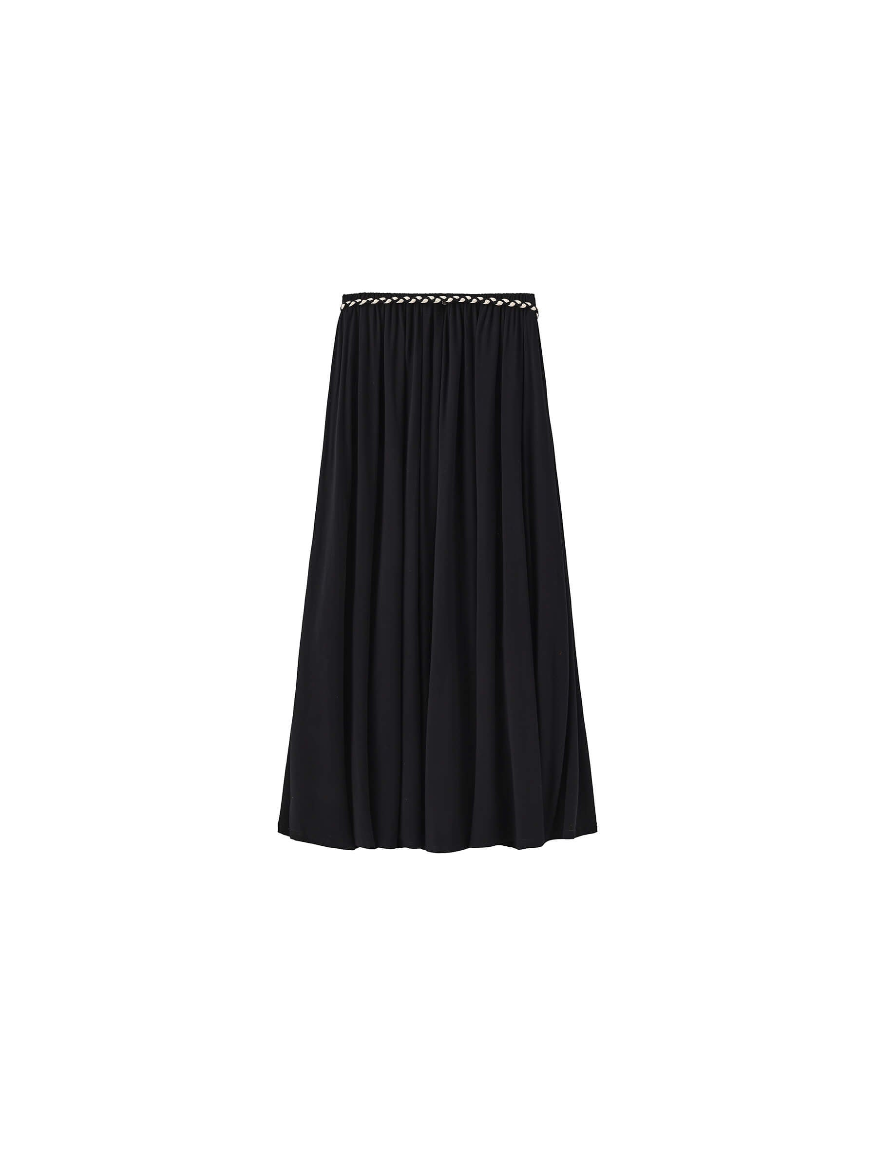 Pleated Hand-Braided High-Stretch Maxi Skirt-18