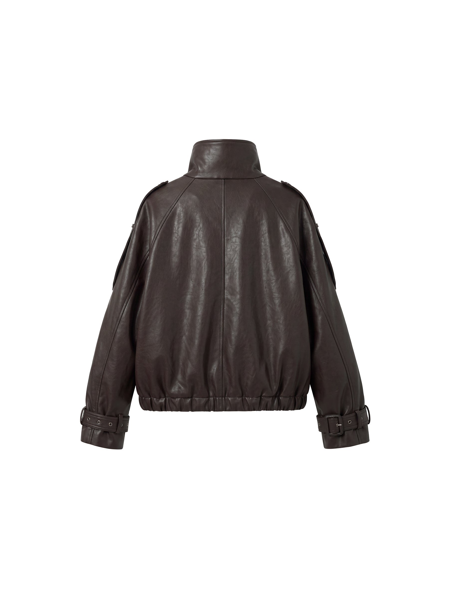 CUBIC Faux Leather Down Jacket-16