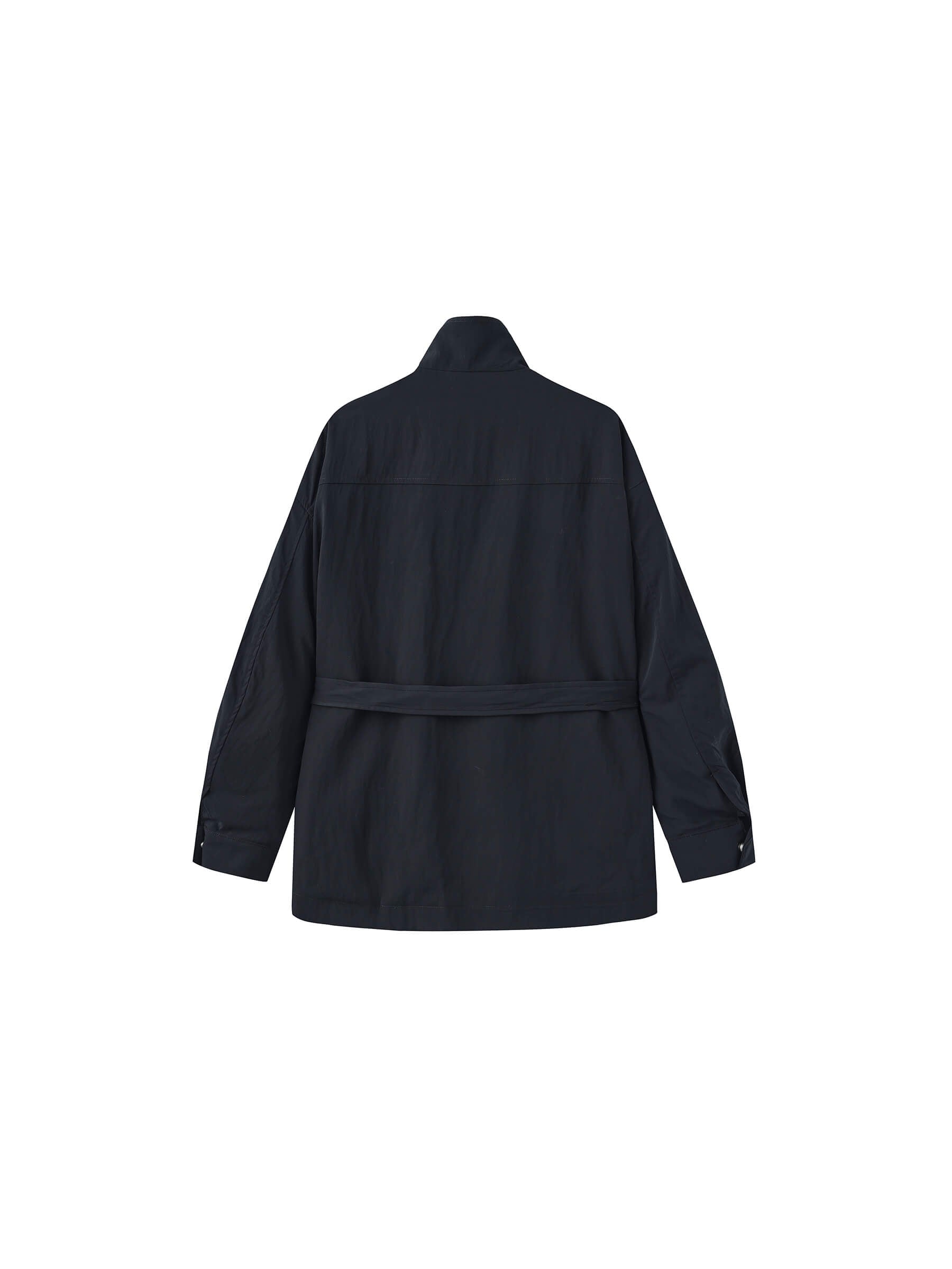 Oversized Funnel Neck Cropped Cargo Jacket-18