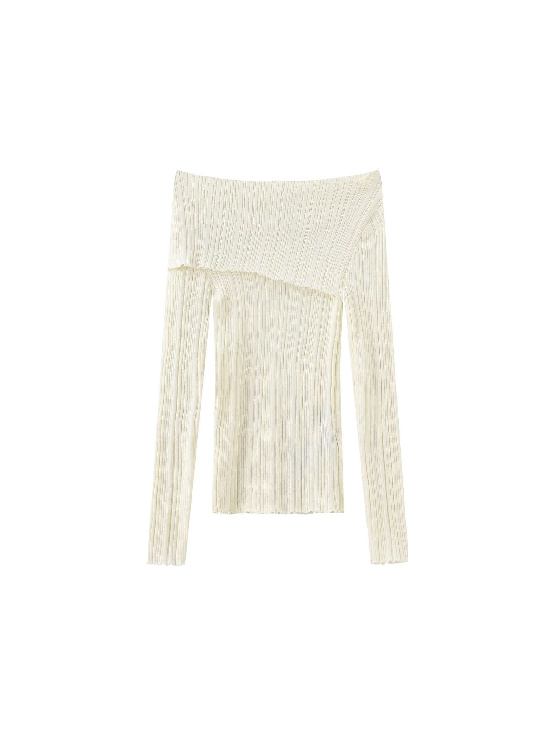 Off-Shoulder Long Sleeve Fitted Top-18