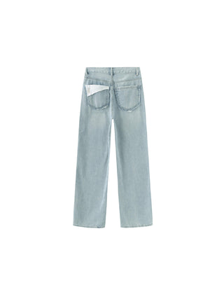 Asymmetric Pocket Classic Jeans