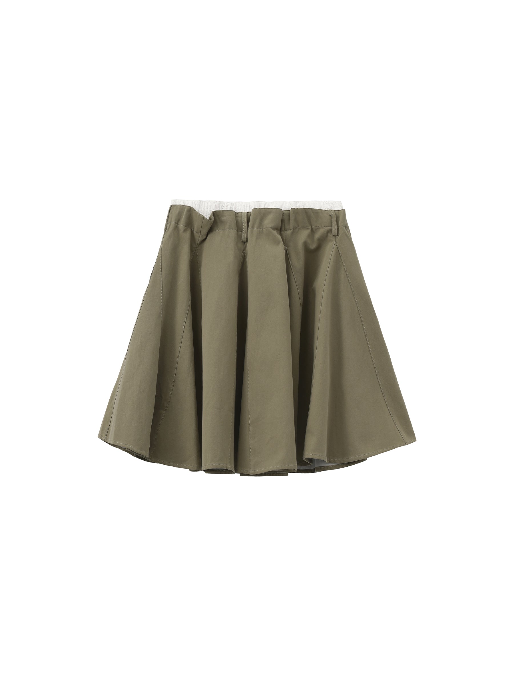CUBIC Lace-Trimmed Drawstring Midi Skirt-16