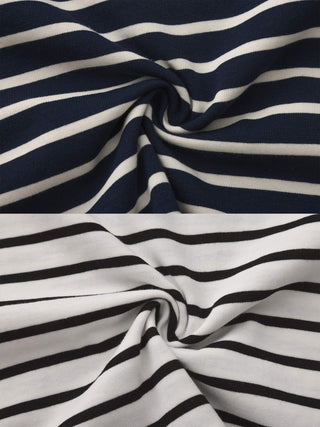 C by CUBIC Striped Basic Cotton T-Shirt